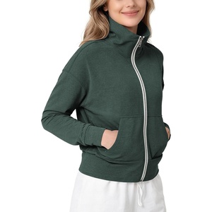 image:imageODODOS Womens Stand Collar Full Zip Jacket  Ultra Soft odSTRATUM Tech Everyday Performance Outerwear with Pockets UPF 50Aspen Heather