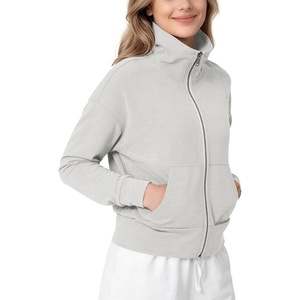 image:imageODODOS Womens Stand Collar Full Zip Jacket  Ultra Soft odSTRATUM Tech Everyday Performance Outerwear with Pockets UPF 50Salt Heather