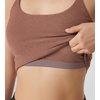 image:imageODODOS Womens Performance Crop Cami Tank with Builtin Bra  Ultra Soft odSTRATUM Tech Spaghetti Straps Yoga Sports BraTamarind Heather