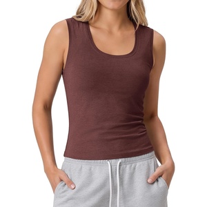 image:imageODODOS Womens Performance Scoop Neck Tank Top  Ultra Soft odSTRATUM Tech Fitted Sleeveless ShirtsJava Heather