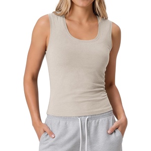 image:imageODODOS Womens Performance Scoop Neck Tank Top  Ultra Soft odSTRATUM Tech Fitted Sleeveless ShirtsMocha Heather