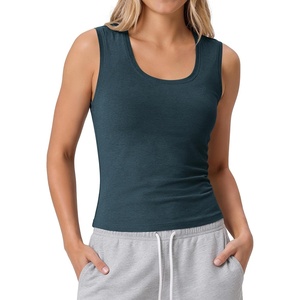 image:imageODODOS Womens Performance Scoop Neck Tank Top  Ultra Soft odSTRATUM Tech Fitted Sleeveless ShirtsNavy Heather