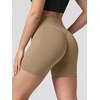 image:imageODODOS Womens Hidden Scrunch Butt Lifting Compression Shorts with Pockets 58  No Front Seam Tummy Control Biker ShortsLight Brown