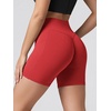 image:imageODODOS Womens Hidden Scrunch Butt Lifting Compression Shorts with Pockets 58  No Front Seam Tummy Control Biker ShortsRed