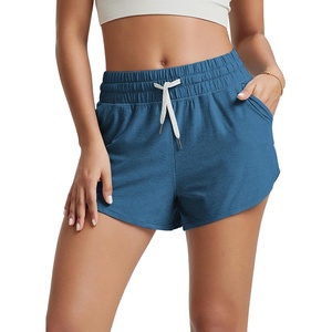 image:imageODODOS Womens Performance Shorts Ultra Soft odSTRATUM Tech Mid Rise Relaxed Shorts with Pocket 3 Inseam Moisture WickingDark Cobalt Heather
