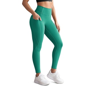 image:imageODODOS Womens Hidden Scrunch Butt Lifting Compression Leggings with Pocket 25  27 No Front Seam Tummy Control Yoga PantsQuetzal Green