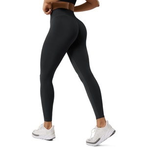 image:imageODODOS Hidden Scrunch Butt Lifting Crossover Leggings for Women  25  27  29 No Front Seam High Waist Yoga PantsBlack