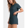 image:imageODODOS Womens 2 Piece Lounge Set  Ultra Soft odSTRATUM Tech Lightweight Short Sleeve Tshirt amp Shorts Home Pajama WearNavy Heather