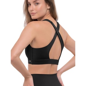 image:imageODODOS Womens Crisscross Back Sports Bra  Buttery Soft Low to Medium Support Square Neck Yoga Bra with Removable PadsBlack