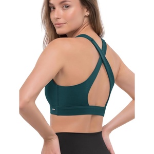 image:imageODODOS Womens Crisscross Back Sports Bra  Buttery Soft Low to Medium Support Square Neck Yoga Bra with Removable PadsForest Teal