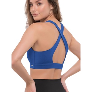 image:imageODODOS Womens Crisscross Back Sports Bra  Buttery Soft Low to Medium Support Square Neck Yoga Bra with Removable PadsRoyal Blue