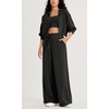image:imageODODOS Womens Modal Soft Extra Wide Leg Pants with Pockets Drawstring High Waist PullOn Casual Pants  2729Black