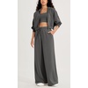 image:imageODODOS Womens Modal Soft Extra Wide Leg Pants with Pockets Drawstring High Waist PullOn Casual Pants  2729Charcoal