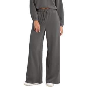image:imageODODOS Womens Modal Soft Extra Wide Leg Pants with Pockets Drawstring High Waist PullOn Casual Pants  2729Charcoal