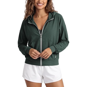 image:imageODODOS Womens Full Zip Hoodie  Ultra Soft odSTRATUM Tech Performance Outfit UPF 50 Relaxed Hooded Jacket with PocketsAspen Heather