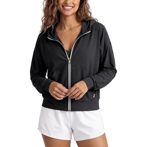 image:imageODODOS Womens Full Zip Hoodie  Ultra Soft odSTRATUM Tech Performance Outfit UPF 50 Relaxed Hooded Jacket with PocketsBlack Heather