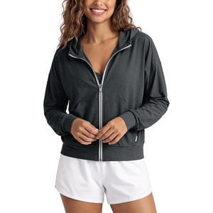 image:imageODODOS Womens Full Zip Hoodie  Ultra Soft odSTRATUM Tech Performance Outfit UPF 50 Relaxed Hooded Jacket with PocketsCharcoal Heather
