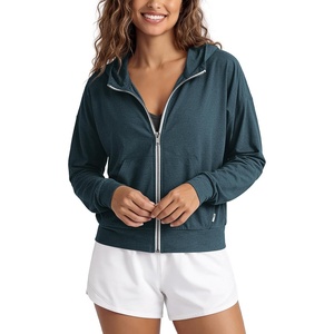 image:imageODODOS Womens Full Zip Hoodie  Ultra Soft odSTRATUM Tech Performance Outfit UPF 50 Relaxed Hooded Jacket with PocketsNavy Heather