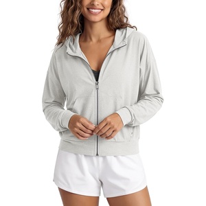 image:imageODODOS Womens Full Zip Hoodie  Ultra Soft odSTRATUM Tech Performance Outfit UPF 50 Relaxed Hooded Jacket with PocketsSalt Heather
