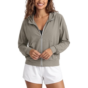 image:imageODODOS Womens Full Zip Hoodie  Ultra Soft odSTRATUM Tech Performance Outfit UPF 50 Relaxed Hooded Jacket with PocketsWarm Grey Heather