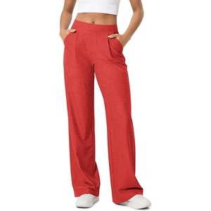 image:imageODODOS Womens Wide Leg Trousers Ultra Soft odSTRATUM Tech High Waisted Casual Work Pants with Pockets 27 29 31 InseamRed Heather