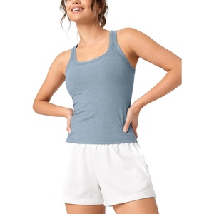 image:imageODODOS Womens Performance Racerback Tank  Ultra Soft odSTRATUM Tech Top  Square Neck Sleeveless Shirts Waist Length Moisture WickingDusty Blue Heather