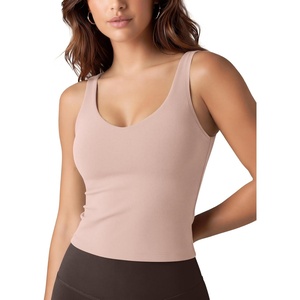 image:imageODODOS Womens Tank Top with Built in Bra  Buttery Soft U Back Light Support Workout Yoga Sports BraDusty Pink
