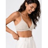 image:imageODODOS Womens Triangle Bra with Removable Pads Ultra Soft odSTRATUM Tech  Everyday Bra with Adjustable Straps Plunge Neckline 4Way Stretch Breathable Low SupportEcru Heather