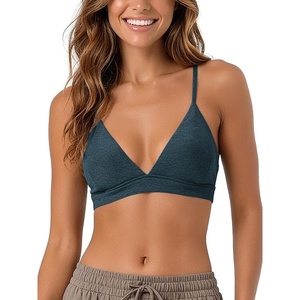 image:imageODODOS Womens Triangle Bra with Removable Pads Ultra Soft odSTRATUM Tech  Everyday Bra with Adjustable Straps Plunge Neckline 4Way Stretch Breathable Low SupportNavy Heather