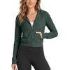 image:imageODODOS Womens Mini FullZip Hoodie  odSTRATUM Tech Ultra Soft UPF 50 Hooded Jacket with PocketsAspen Heather