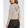 image:imageODODOS Womens Mini FullZip Hoodie  odSTRATUM Tech Ultra Soft UPF 50 Hooded Jacket with PocketsMocha Heather