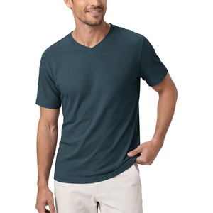 image:imageODODOS Mens Performance VNeck TShirt Ultra Soft odSTRATUM Tech Tee  Short Sleeves Lightweight Moisture Wicking UPF 50 Fitness Shirts The Ascent SeriesNavy Heather