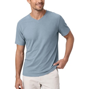 image:imageODODOS Mens Performance VNeck TShirt Ultra Soft odSTRATUM Tech Tee  Short Sleeves Lightweight Moisture Wicking UPF 50 Fitness Shirts The Ascent SeriesDusty Blue Heather