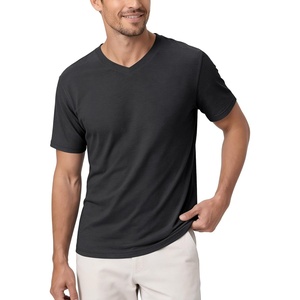 image:imageODODOS Mens Performance VNeck TShirt Ultra Soft odSTRATUM Tech Tee  Short Sleeves Lightweight Moisture Wicking UPF 50 Fitness Shirts The Ascent SeriesBlack Heather