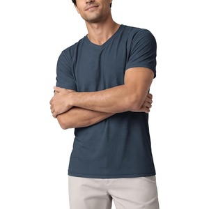 image:imageODODOS Mens Performance VNeck TShirt Ultra Soft odSTRATUM Tech Tee  Short Sleeves Lightweight Moisture Wicking UPF 50 Fitness Shirts The Ascent SeriesNocturnal Navy Heather