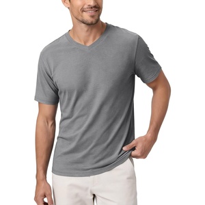 image:imageODODOS Mens Performance VNeck TShirt Ultra Soft odSTRATUM Tech Tee  Short Sleeves Lightweight Moisture Wicking UPF 50 Fitness Shirts The Ascent SeriesGrey Heather