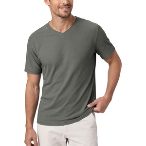 image:imageODODOS Mens Performance VNeck TShirt Ultra Soft odSTRATUM Tech Tee  Short Sleeves Lightweight Moisture Wicking UPF 50 Fitness Shirts The Ascent SeriesSmoke Heather