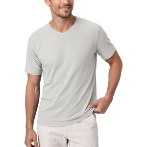 image:imageODODOS Mens Performance VNeck TShirt Ultra Soft odSTRATUM Tech Tee  Short Sleeves Lightweight Moisture Wicking UPF 50 Fitness Shirts The Ascent SeriesSalt Heather