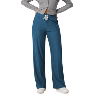 image:imageODODOS Womens Essential Wide Leg Pants  Ultra Soft odSTRATUM Tech Drawstring Relaxed Casual Pants with Pockets 29  31Dark Cobalt Heather