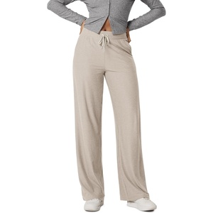 image:imageODODOS Womens Essential Wide Leg Pants  Ultra Soft odSTRATUM Tech Drawstring Relaxed Casual Pants with Pockets 29  31Mocha Heather