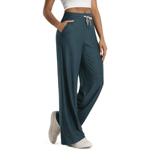 image:imageODODOS Womens Essential Wide Leg Pants  Ultra Soft odSTRATUM Tech Drawstring Relaxed Casual Pants with Pockets 29  31Navy Heather