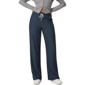 image:imageODODOS Womens Essential Wide Leg Pants  Ultra Soft odSTRATUM Tech Drawstring Relaxed Casual Pants with Pockets 29  31Nocturnal Navy Heather