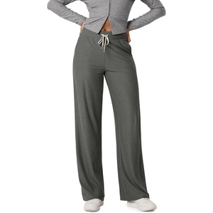 image:imageODODOS Womens Essential Wide Leg Pants  Ultra Soft odSTRATUM Tech Drawstring Relaxed Casual Pants with Pockets 29  31Smoke Heather