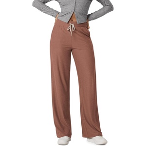 image:imageODODOS Womens Essential Wide Leg Pants  Ultra Soft odSTRATUM Tech Drawstring Relaxed Casual Pants with Pockets 29  31Tamarind Heather