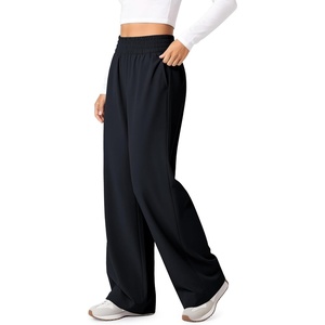 image:imageODODOS Womens Featherlight Wide Leg Pant  Elastic High Waist Relaxed Lounge Pants with Pockets  29  31 InseamDeep Navy
