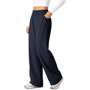 image:imageODODOS Womens Featherlight Wide Leg Pant  Elastic High Waist Relaxed Lounge Pants with Pockets  29  31 InseamNavy