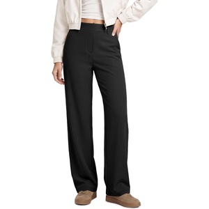 image:imageODODOS Womens HighRise StraightLeg Trouser Tailored Stretch Work PantsBlack