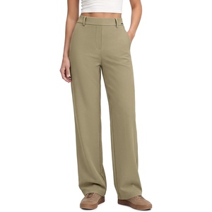 image:imageODODOS Womens HighRise StraightLeg Trouser Tailored Stretch Work PantsSheer Oak