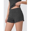 image:imageODODOS Womens Bamboo Viscose Lettuce Trim Mini Shorts Ultra Soft RibbedCharcoal Heather