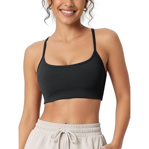 image:imageODODOS Womens Slim Racerback Sports Bra  Ultra Soft odSTRATUM Tech Performance Crop Top Padded Yoga Bra with Removable PadsBlack